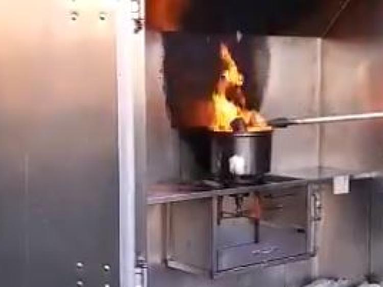 WATCH Dundalk fire service show horrific speed of chip pan fire
