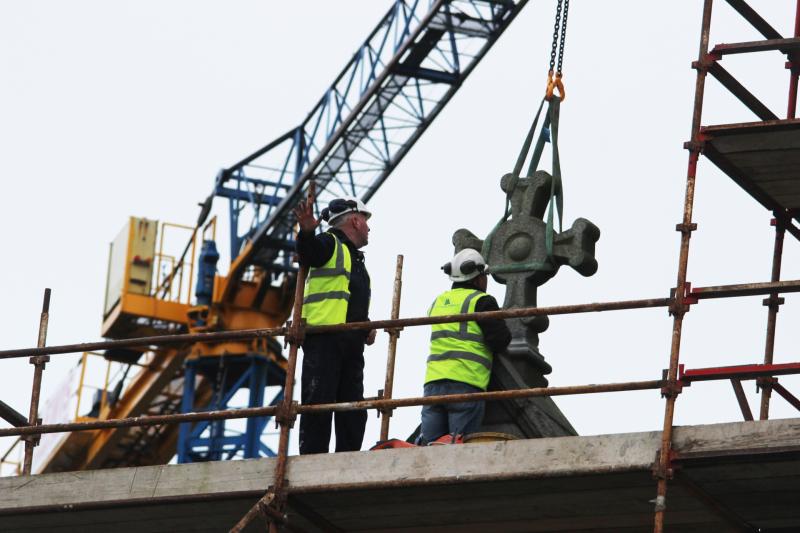 VIDEO: The moment the cross on St Joseph's gets sawed off 