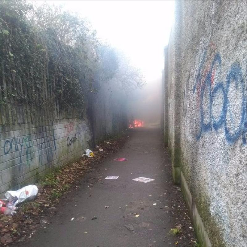 That heap of rubbish left at the China Bridge? It's been set on fire
