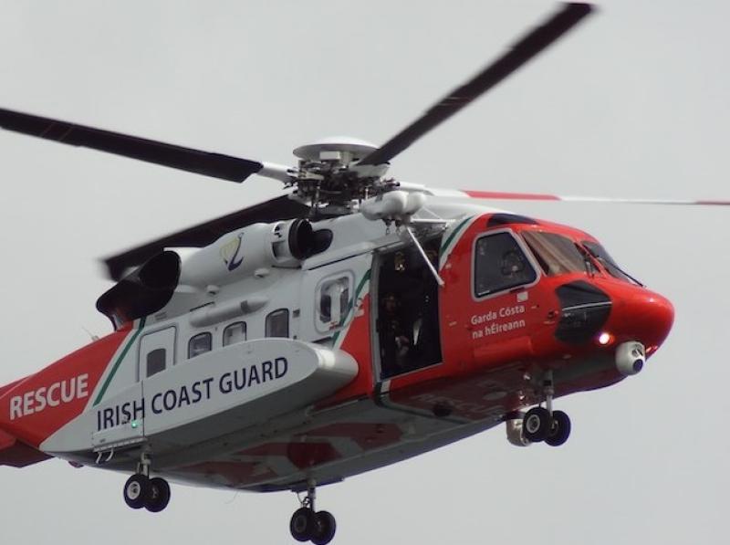 Two-person crew rescued by Coast Guard helicopter after fishing vessel sinks off Louth coast