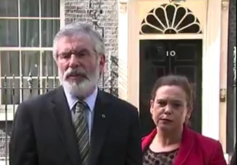 Adams tells Theresa May she's in breach of the Good Friday Agreement