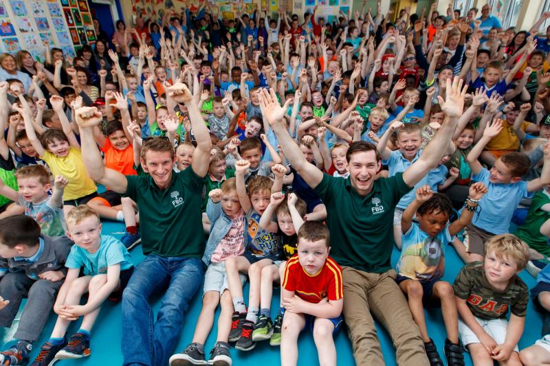 Much-loved Olympic rowers the O'Donovan brothers visit local school