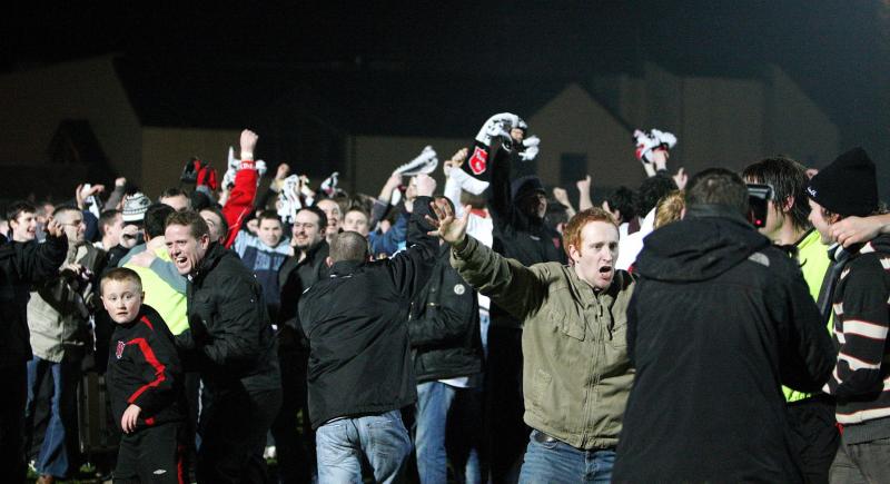 News of promotion filters through to Station Road - 2008