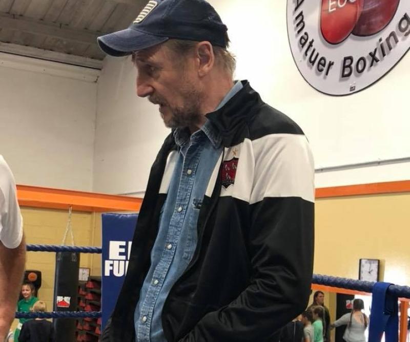 Hollywood star Liam Neeson visits Dundalk boxing club 