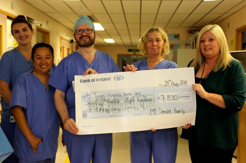 Dundalk family raise vital funds for hospital burns unit