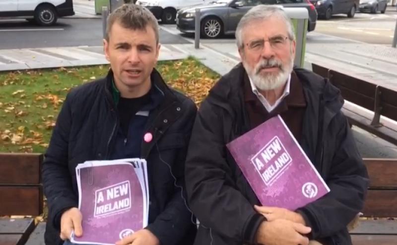 Louth TD Gerry Adams and Cllr Ruairi Ó Murchú launch alternative budget proposals in Dundalk.