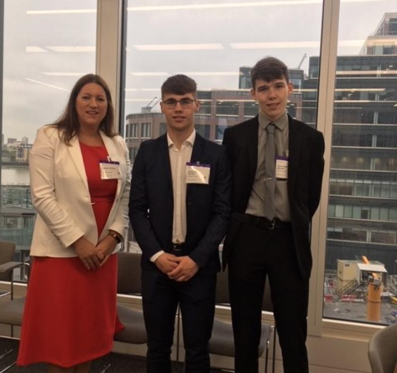 Students from Coláiste Chú Chulainn in Dundalk take Canary Wharf by storm