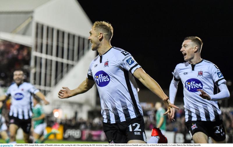 Champions Dundalk FC go 10 clear at the top following Kelly's late winner against Cork