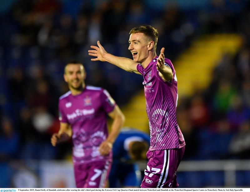 Kelly's hat-trick in Waterford earns super Dundalk FC an FAI Cup semi-final place