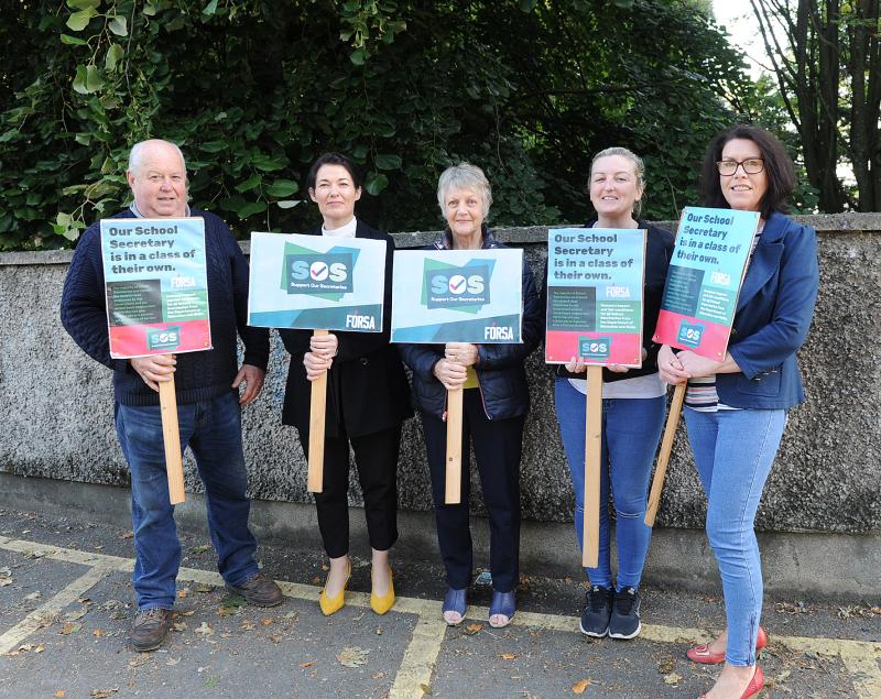 School secretaries in Dundalk strike against two-tier system