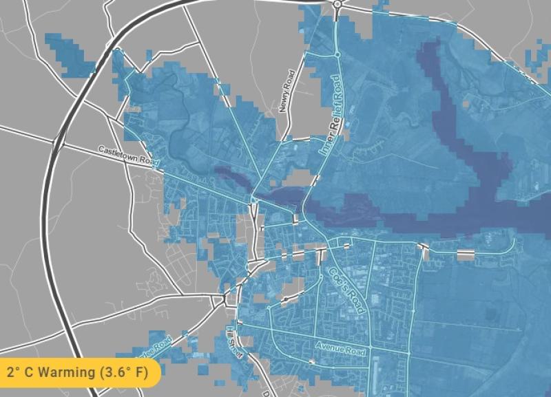 REVEALED: Most of Dundalk could be under water if global temperatures rise by 2C