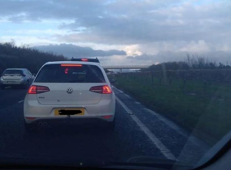 REPORT: HUGE tailback on M1 in Louth after car fire