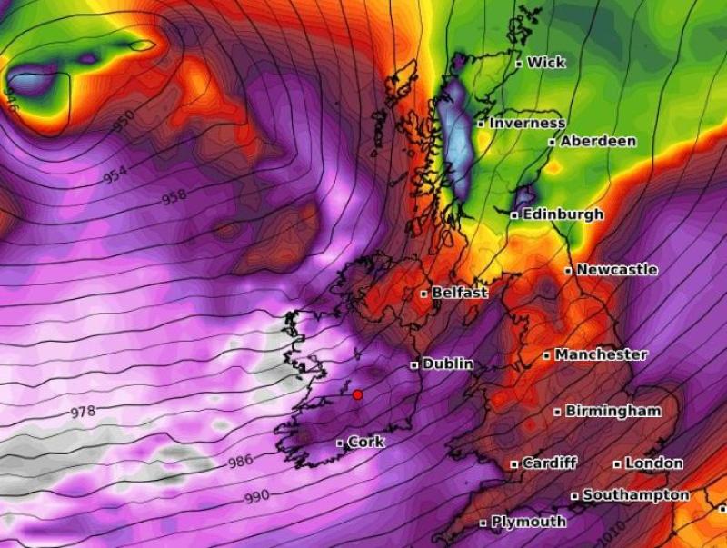 Storm Ciara: Pic WX Charts