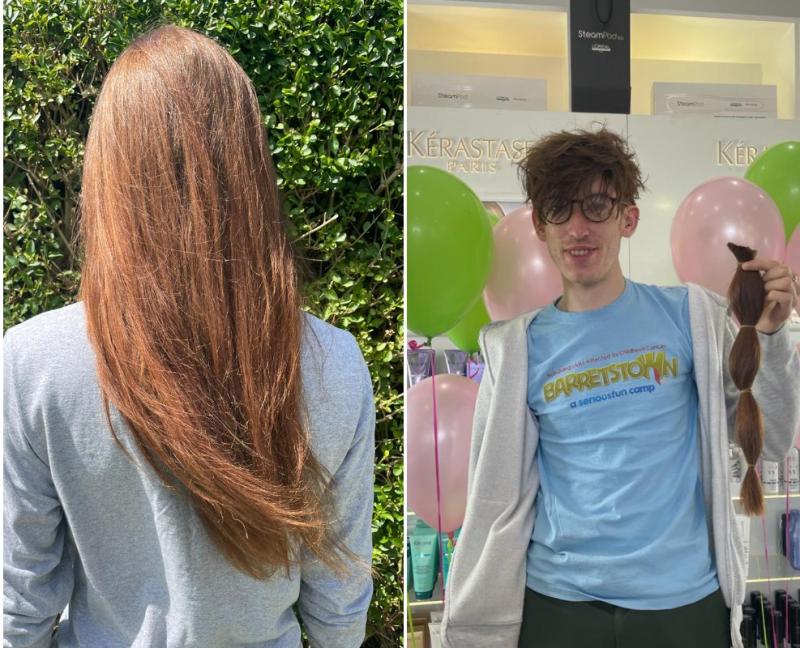 Local musician Tadhg Mulligan got his hair cut for Barretstown and Rapunzel