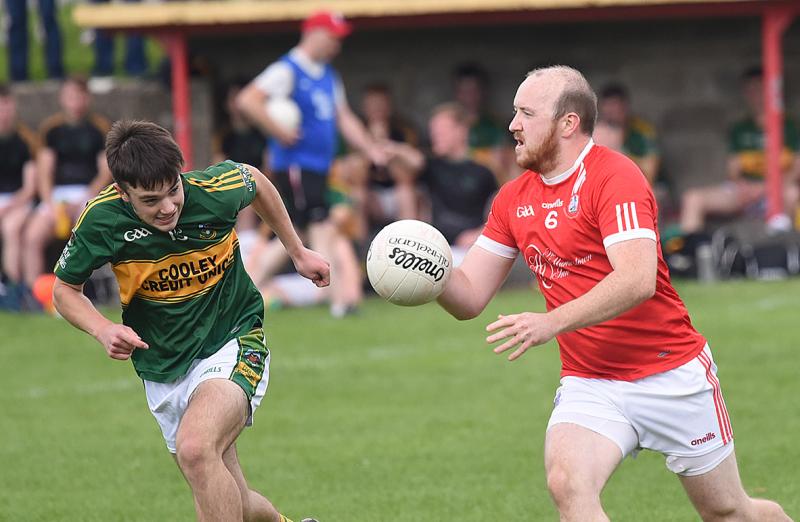 Hunterstown's Keith Brennan , right and Cooley's Patrick Johnston
