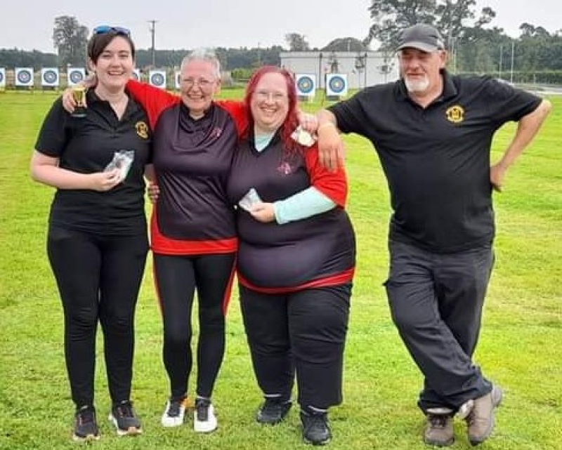 Cuchulainn Archers flying the Louth flag at National outdoor championships