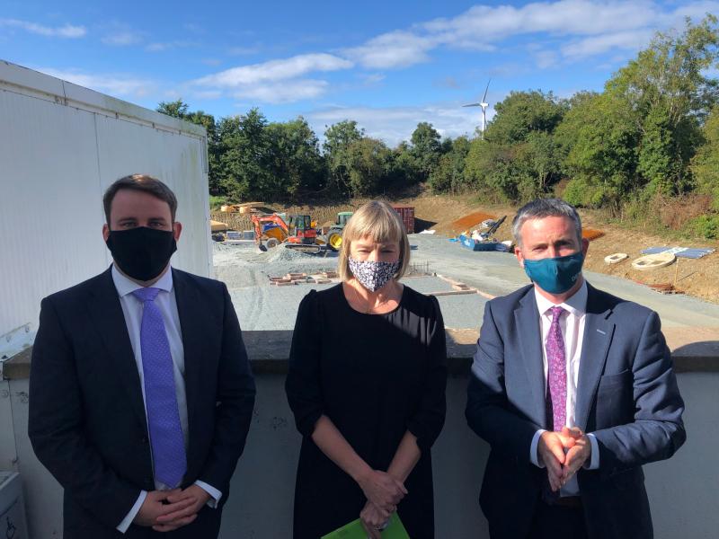 Senator John McGahan, Sarah Daly, executive director of Creative Spark, and Minister Damien English at Creative Spark’s extension works