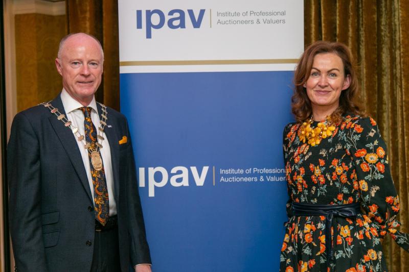  IPAV President Paul McCourtney congratulates Joanne Lavelle, Director of Michael Lavelle Estate Agents on her election as Junior Vice-President of IPAV