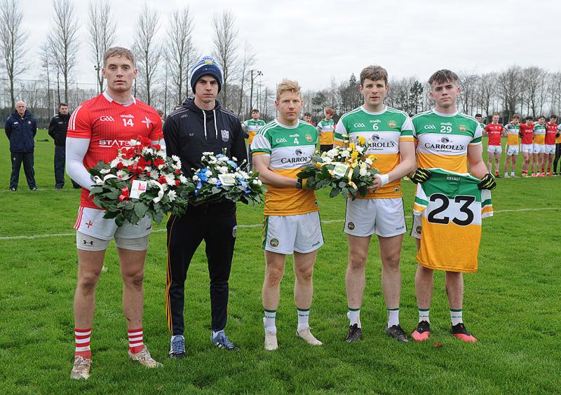 Louth GAA players lay flowers in memory of Aisling Murphy