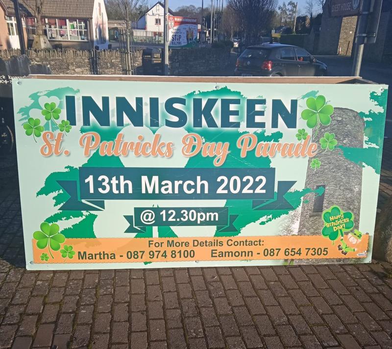Inniskeen to hold St Patrick's Day parade this Sunday
