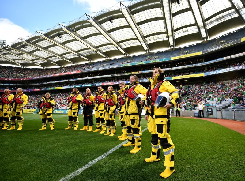 Mid Louth: Clogherhead RNLI volunteer Derek Shevlin takes to the pitch at Croke Park 