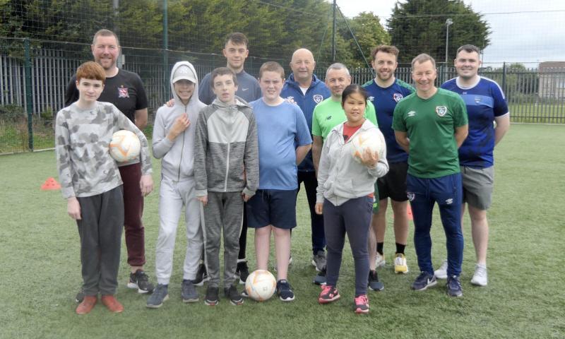 Dundalk FC player attends Football for All training session at the home of Glenmuir