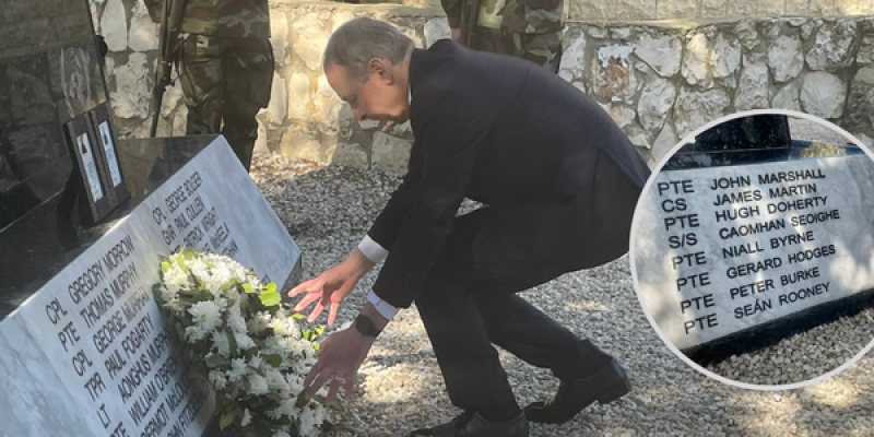 Dundalk soldier Seán Rooney remembered as Micheál Martin visits Lebanon