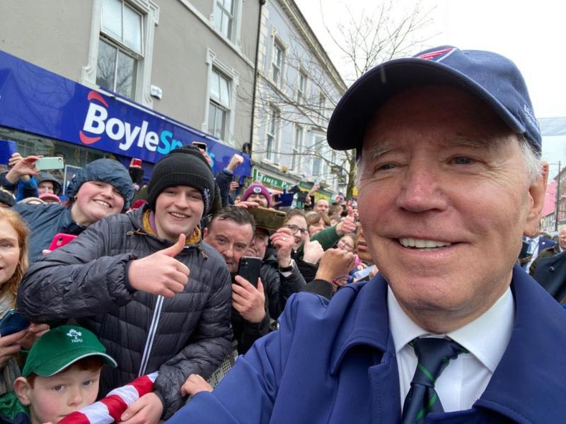 US President Joe Biden arrives in Dundalk