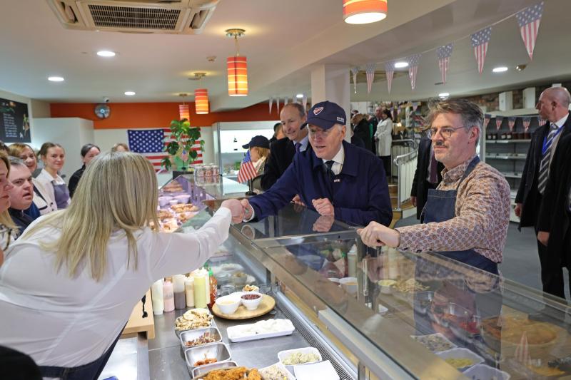 Sightseeing, sweet treats and sodden weather as Joe Biden visits Louth