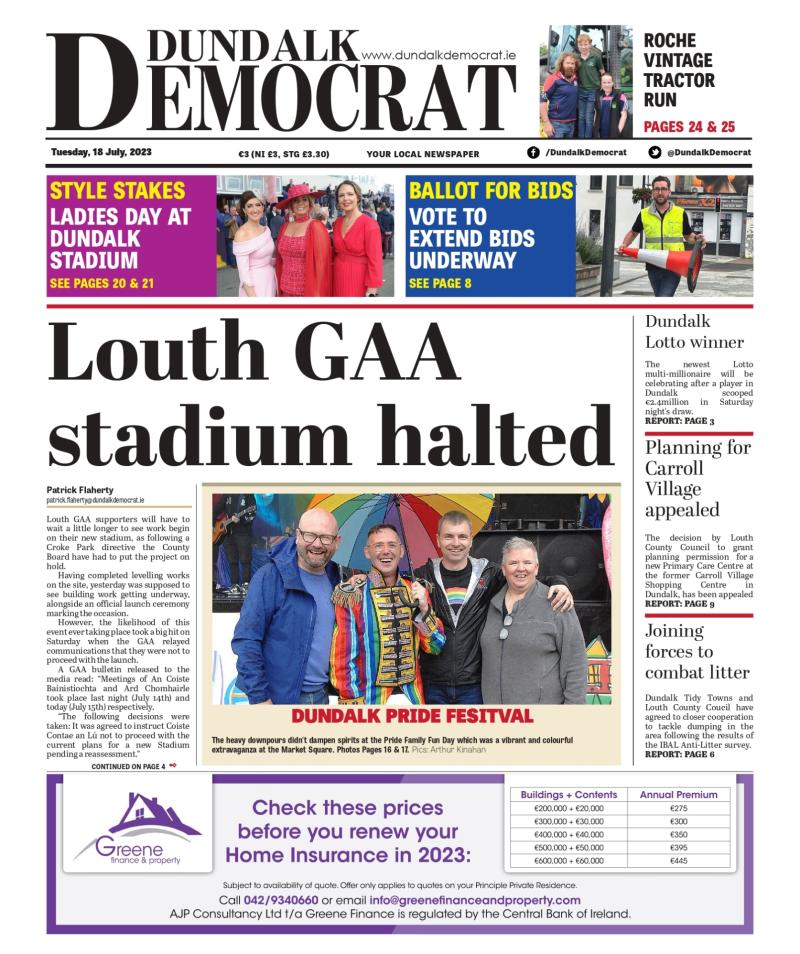 This week's Dundalk Democrat front page