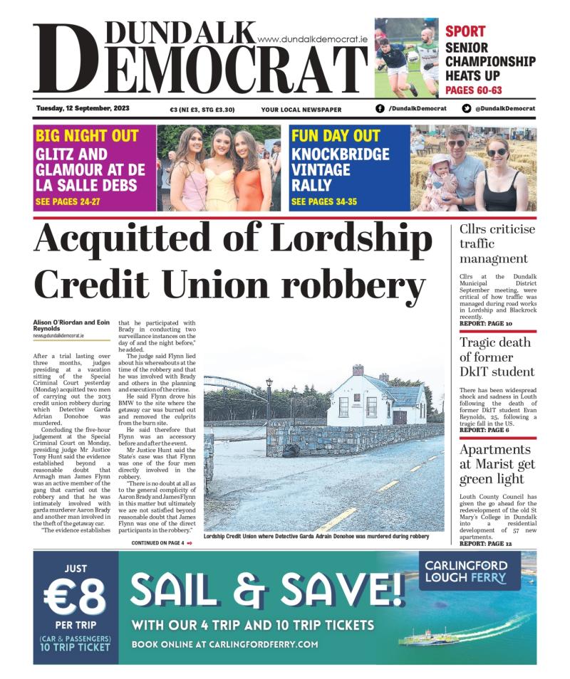 This week's Dundalk Democrat front page 