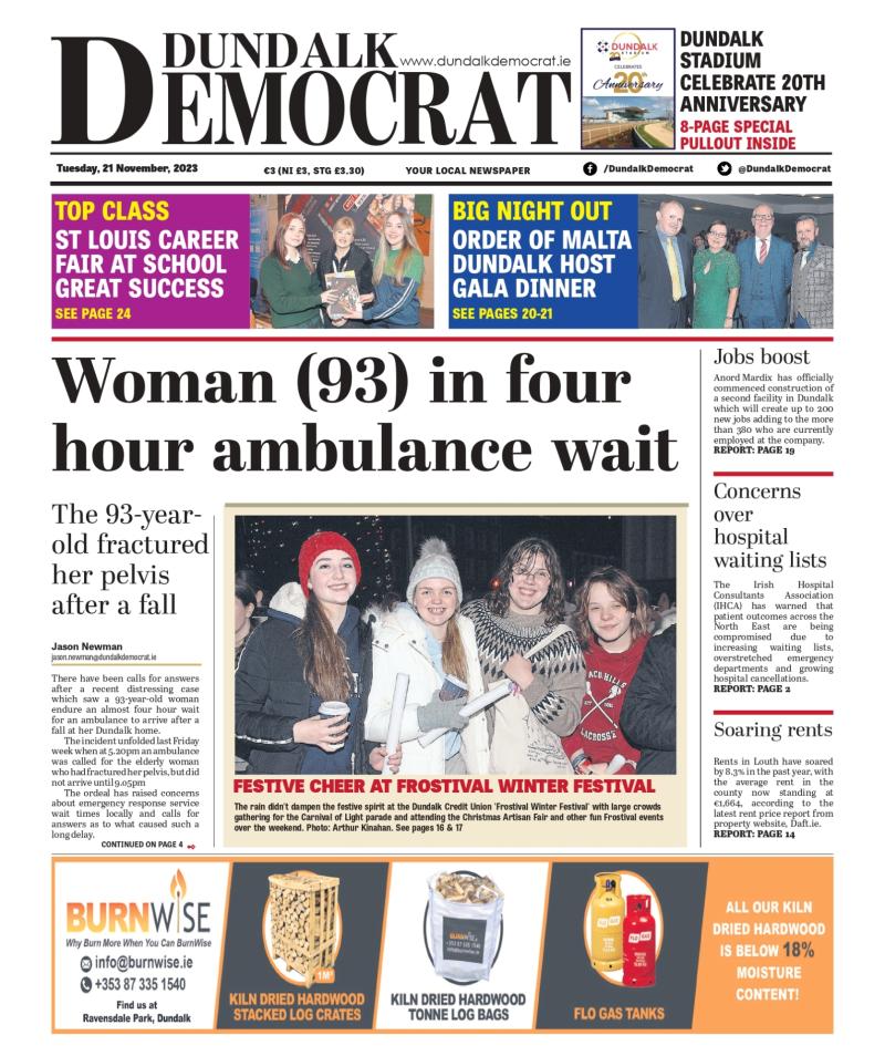 This week's Dundalk Democrat front page