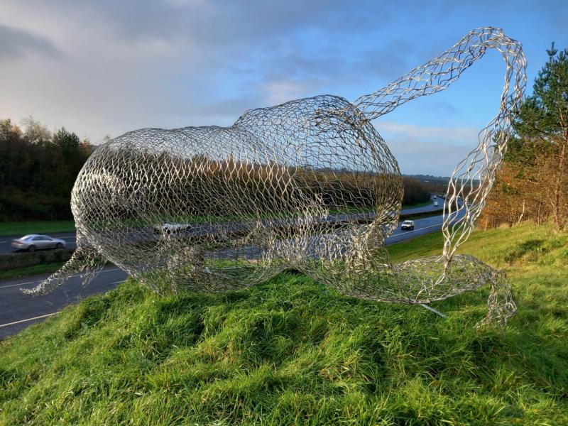 Brown Bull of Cooley sculpture on M1 outside Dundalk set for repairs