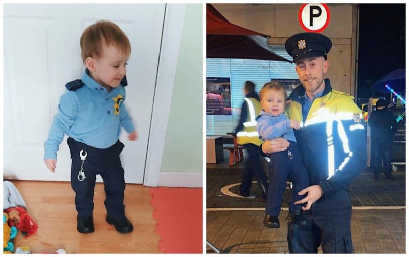 Louth's newest garda hits the beat in 'mini uniform' hand-sewn by his mammy