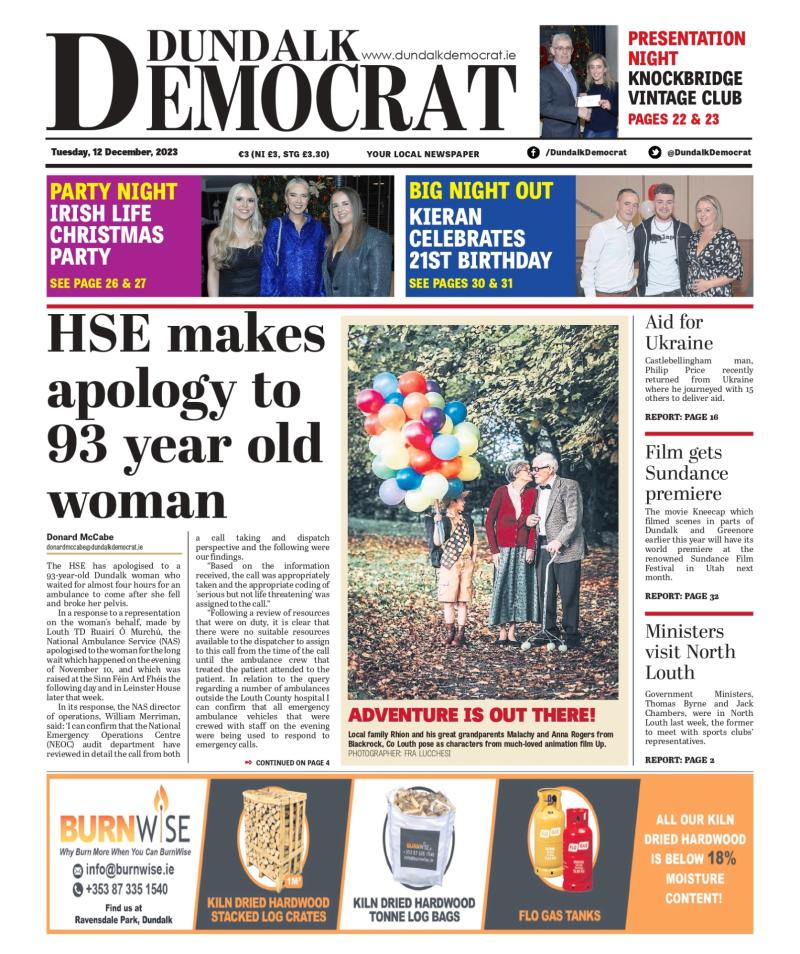 This week's Dundalk Democrat front page 
