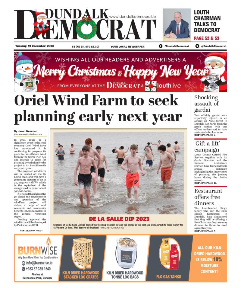 This week's Dundalk Democrat front page 