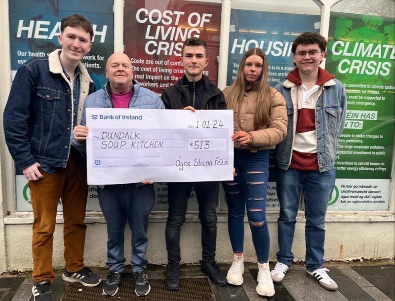 Louth Ógra Shinn Féin raise money for Dundalk Soup Kitchen