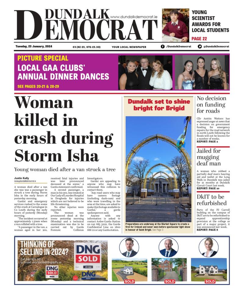 This week's Dundalk Democrat front page