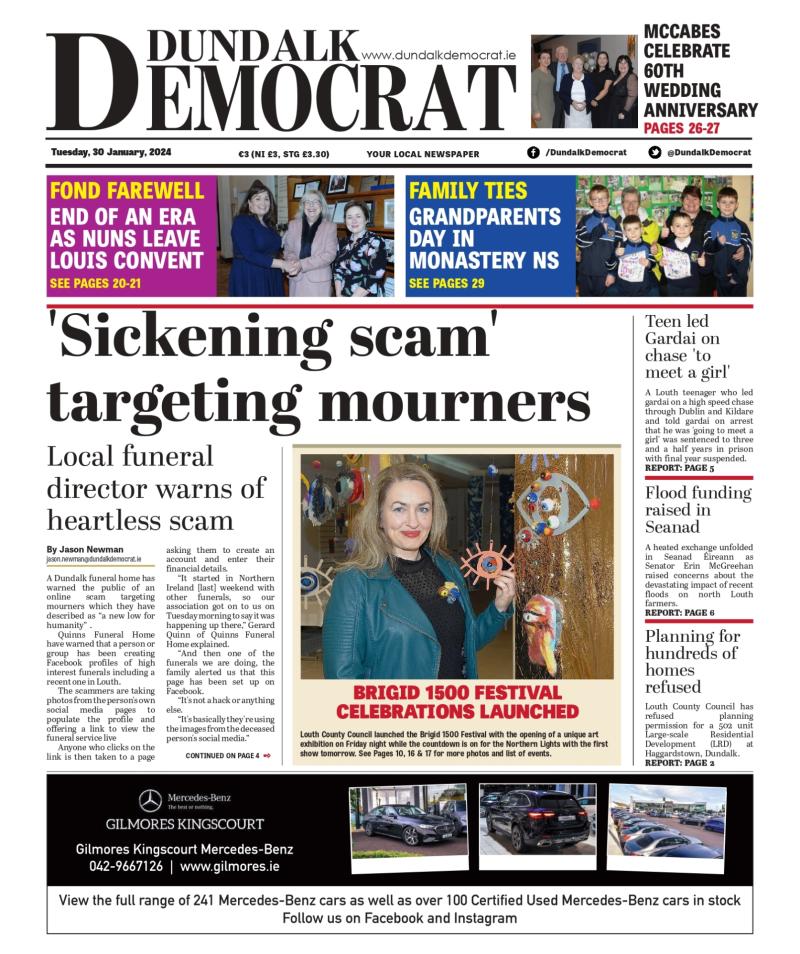 This week's Dundalk Democrat front page