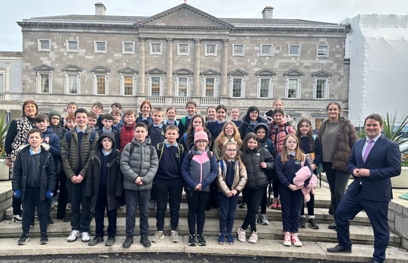 St Peter's NS pupils visit Leinster House during historic week
