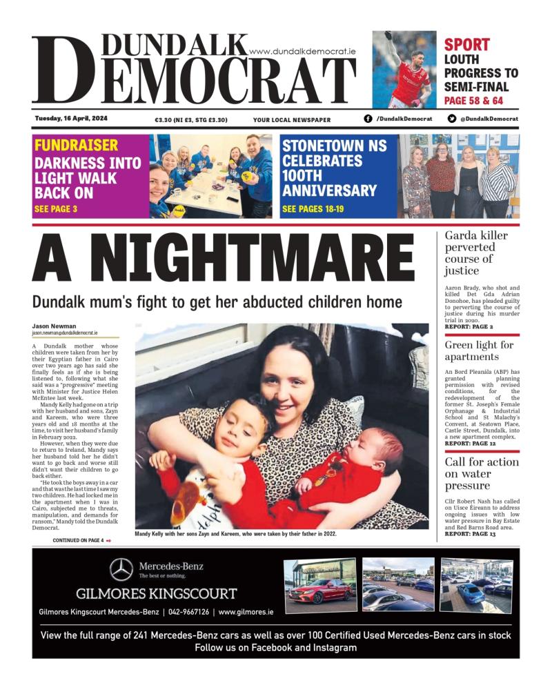 This week's Dundalk Democrat front page