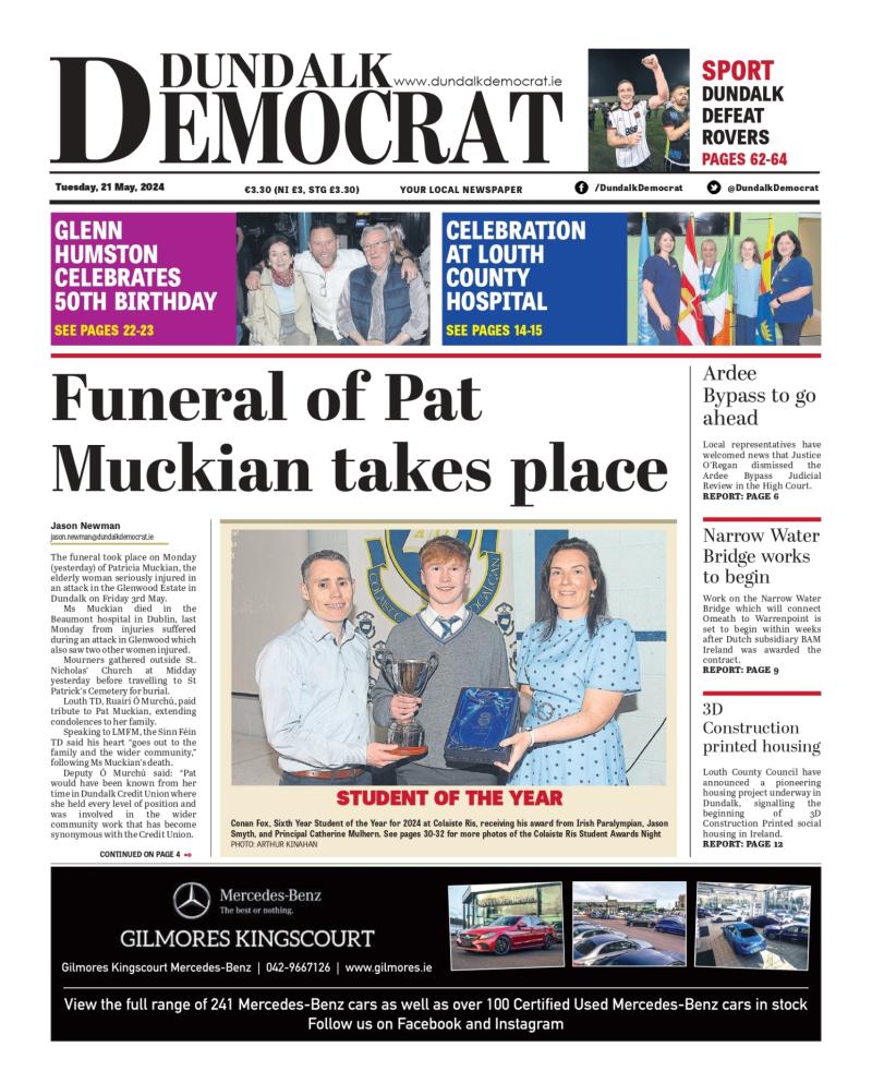 This week's Dundalk Democrat front page