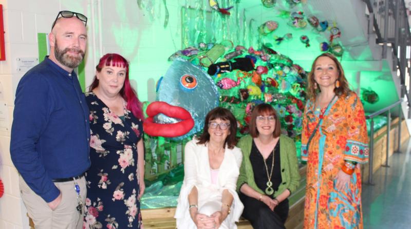 Pupils of St Joseph's NS in Dundalk unveil their impressive art installation
