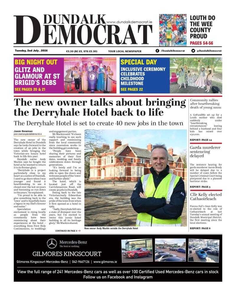 This week's Dundalk Democrat front page 