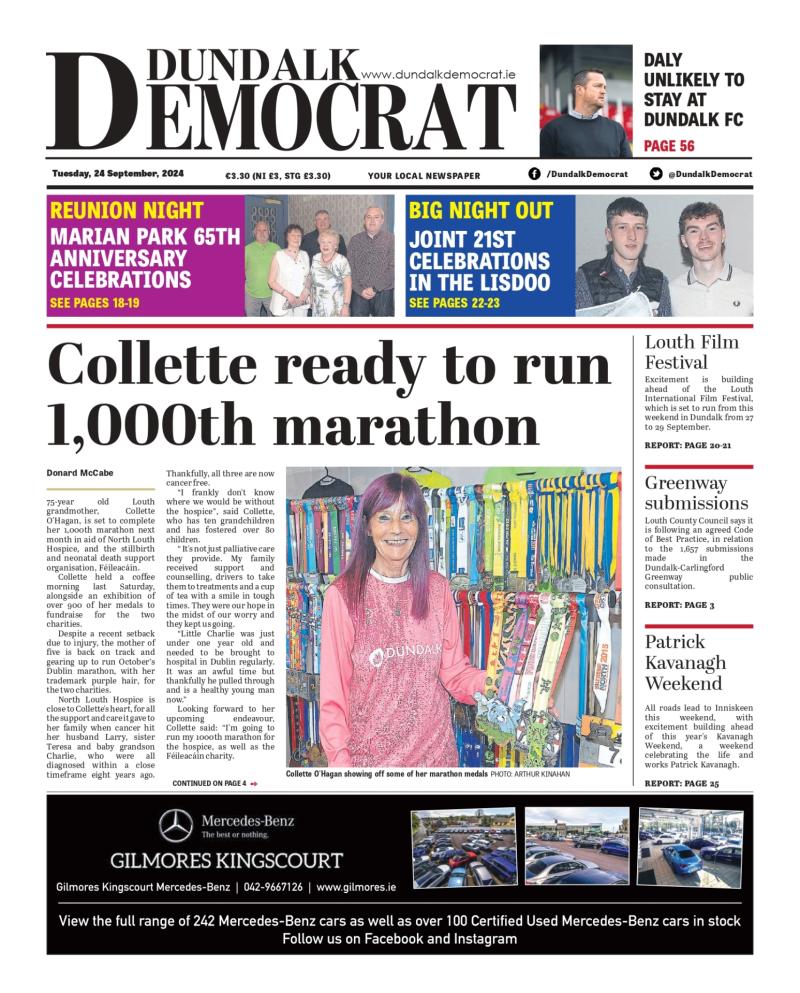 This week's Dundalk Democrat front page