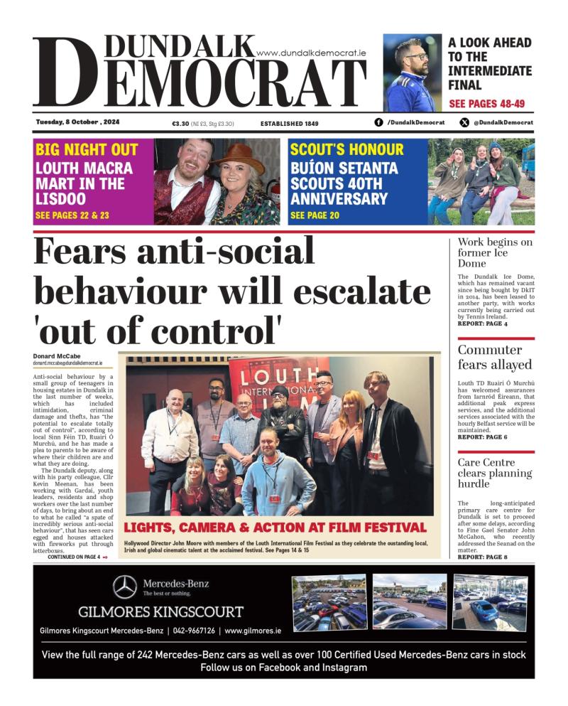 This week's Dundalk Democrat front page 