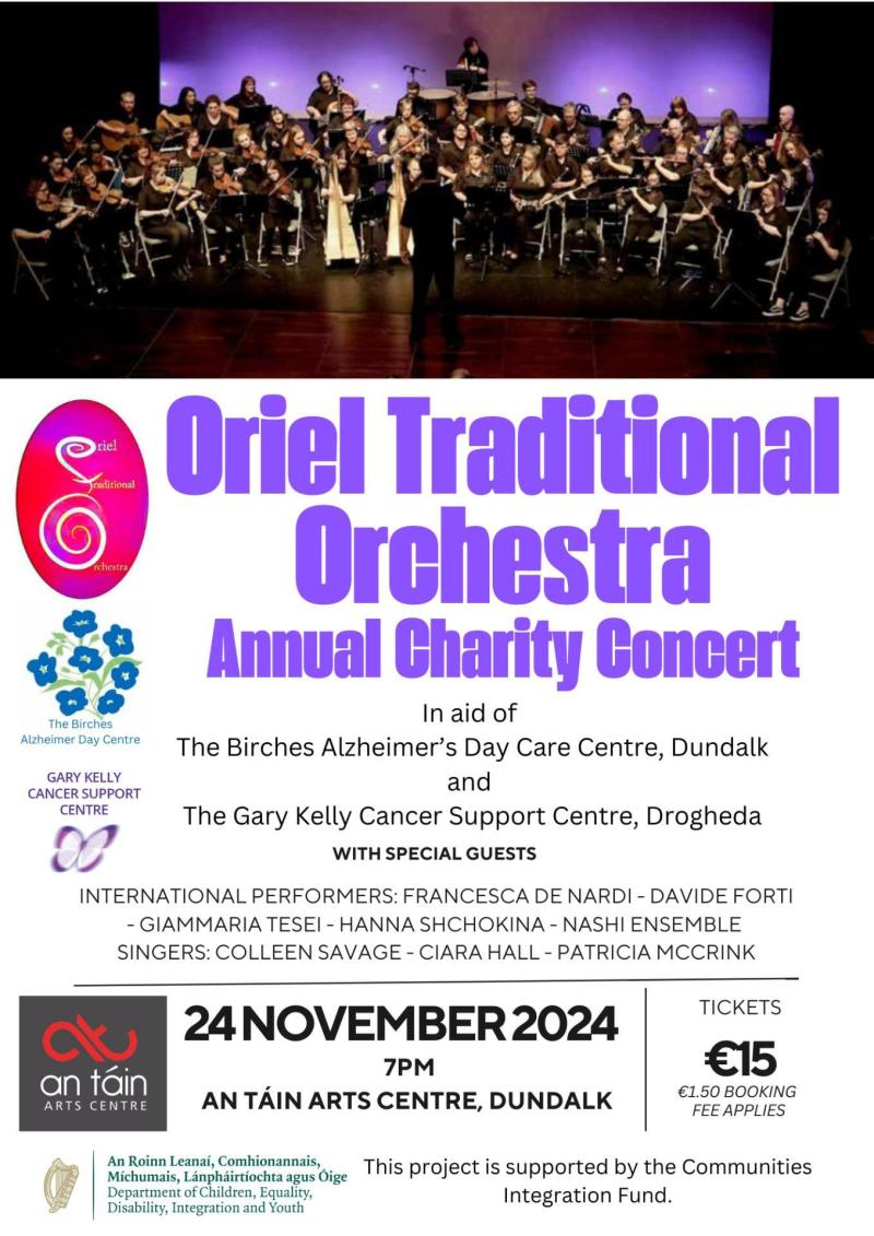 Oriel Traditional Orchestra Annual Charity Concert to take place in Dundalk