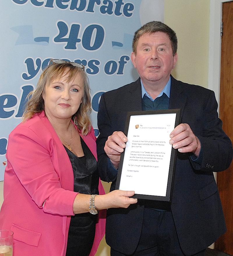 Gerry celebrates 40 years attending  RehabCare in Dundalk