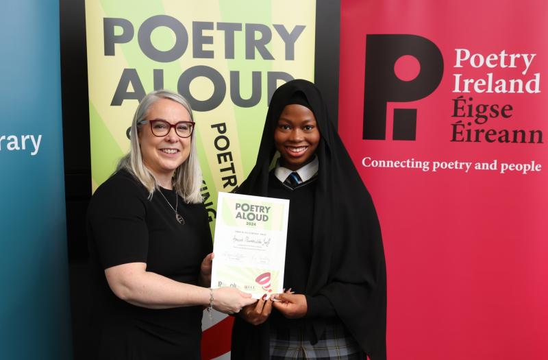 Louth student winner in all-island ‘Poetry Aloud’ poetry speaking competition 