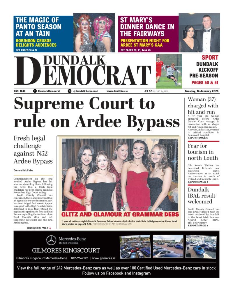 This week's Dundalk Democrat front page 
